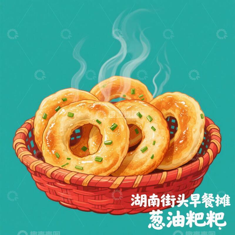 高清大图下载【趣麦麦图】 葱油粑粑    街头   油炸   