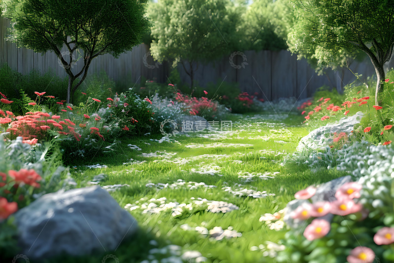 高清大图下载【趣麦麦图】3d草地，花园_1