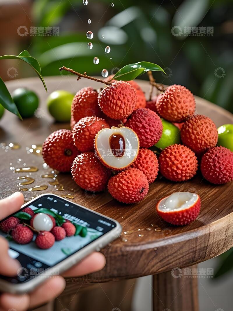 高清大图下载【趣麦麦图】荔枝 从枝头到味蕾的鲜甜诱惑