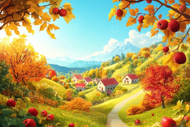 高清大图下载【趣麦麦图】秋季户外田野丰收季节