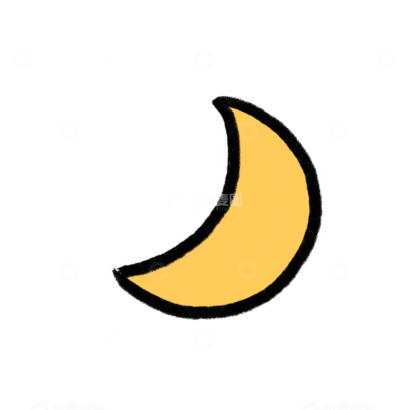 高清大图下载【趣麦麦图】手绘卡通可爱月亮装饰素材