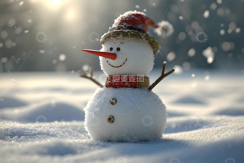 高清大图下载【趣麦麦图】3D雪人素材_3