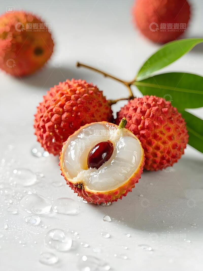 高清大图下载【趣麦麦图】荔枝：枝头甜蜜红宝石