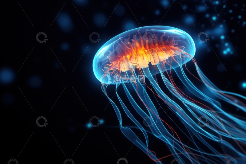 高清大图下载【趣麦麦图】海洋里的一只水母