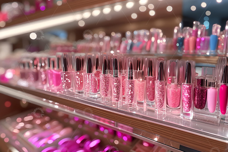 高清大图下载【趣麦麦图】化妆台上各种颜色的指甲油_7