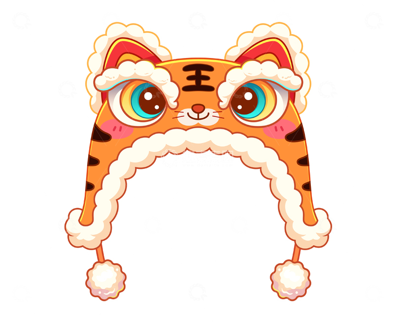 源文件下载【趣麦麦图】-卡通虎头帽插画