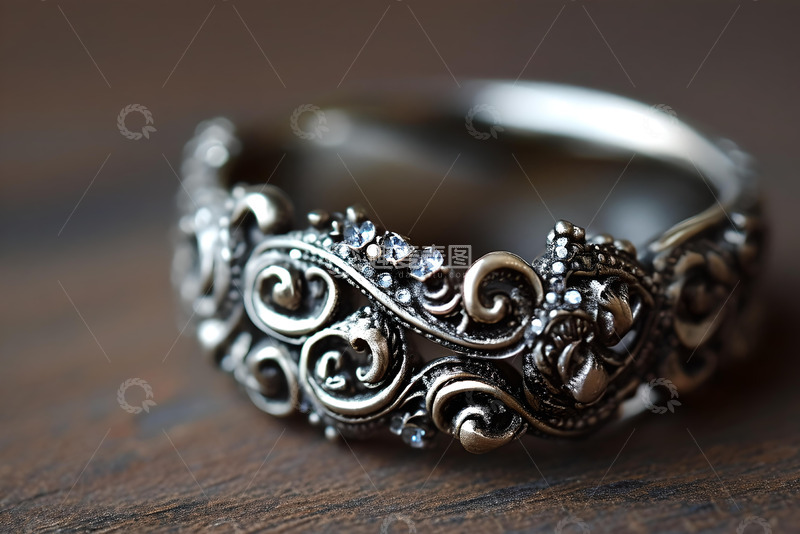 高清大图下载【趣麦麦图】复古花纹戒指_4
