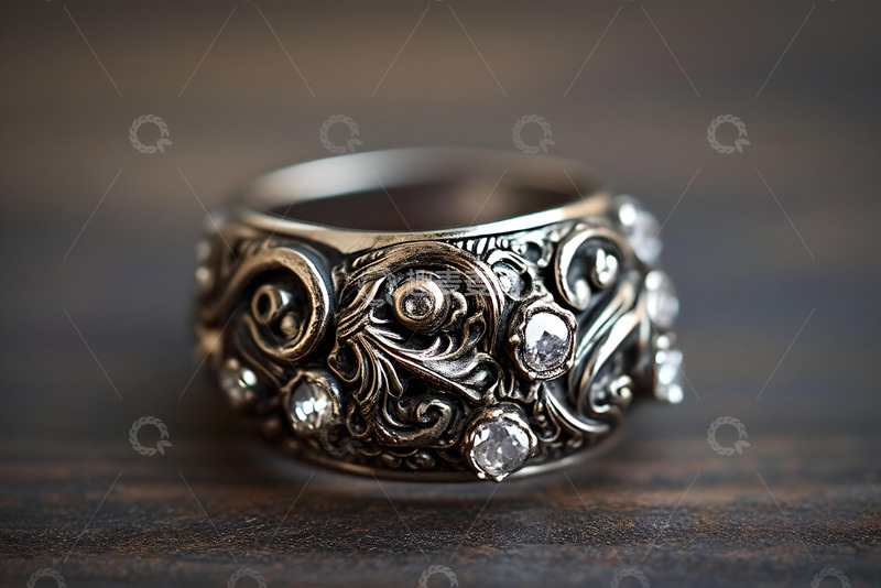 高清大图下载【趣麦麦图】复古花纹戒指_5