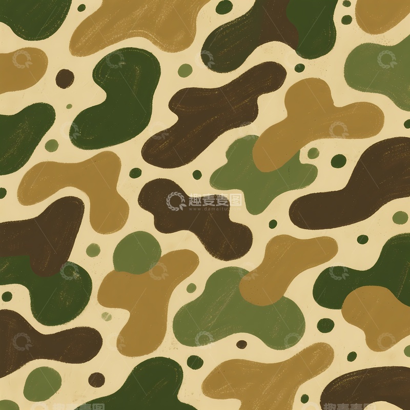 高清大图下载【趣麦麦图】迷彩服图案印花