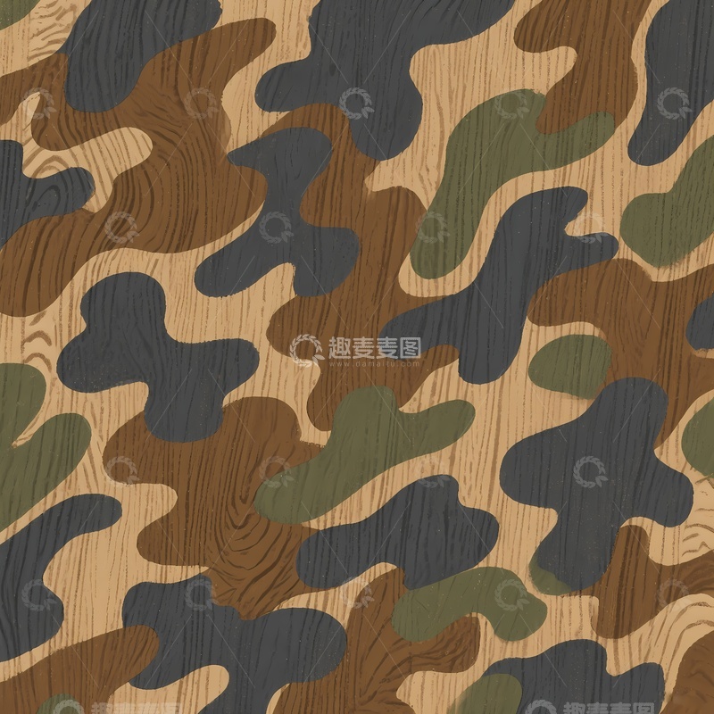 高清大图下载【趣麦麦图】迷彩服图案印花素材