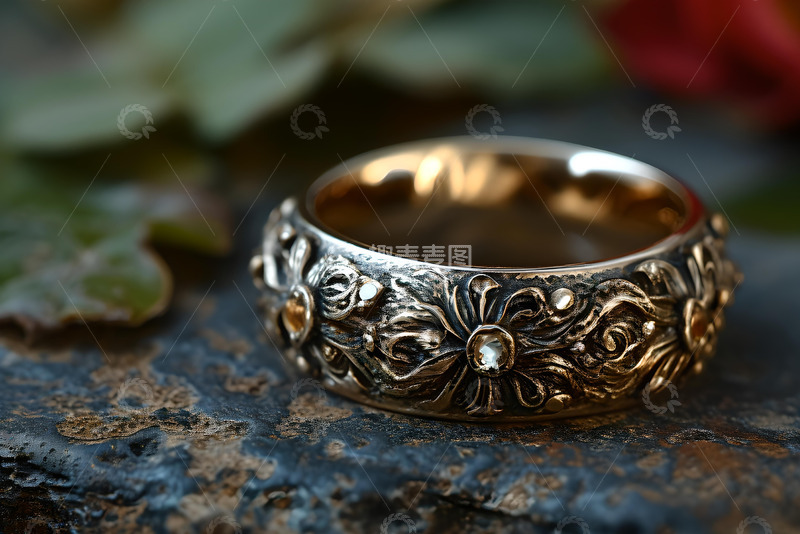 高清大图下载【趣麦麦图】复古花纹戒指_6