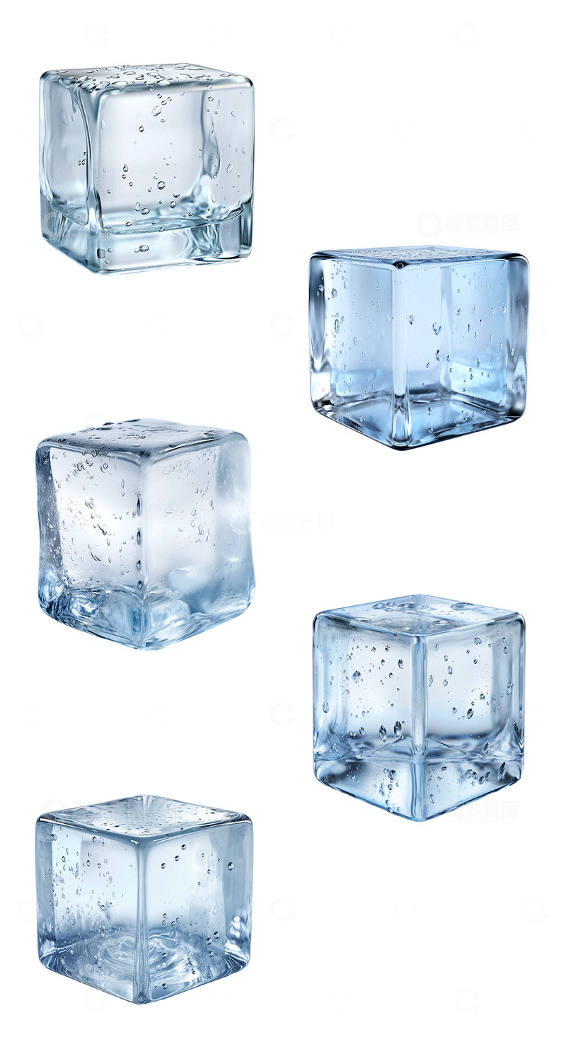 高清大图下载【趣麦麦图】3D 蓝色冰块素材