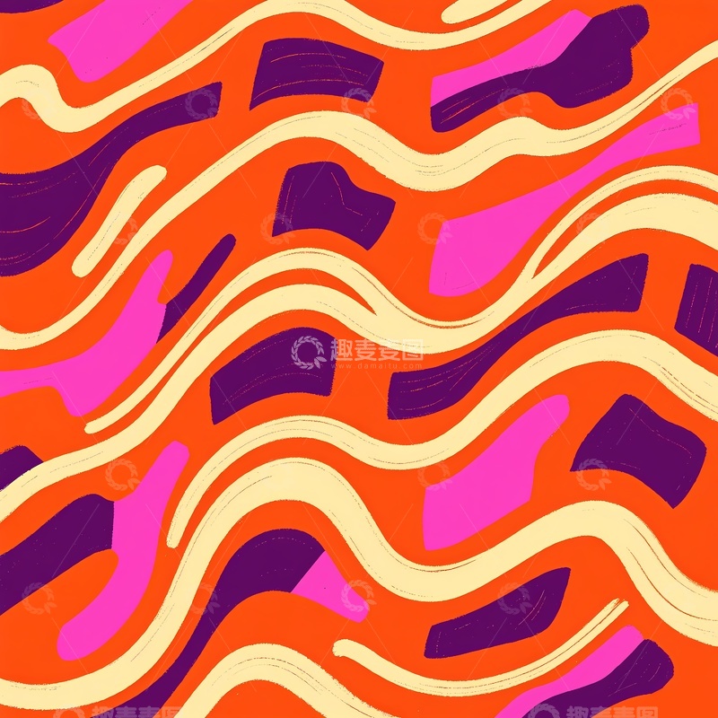 高清大图下载【趣麦麦图】抽象图案印花