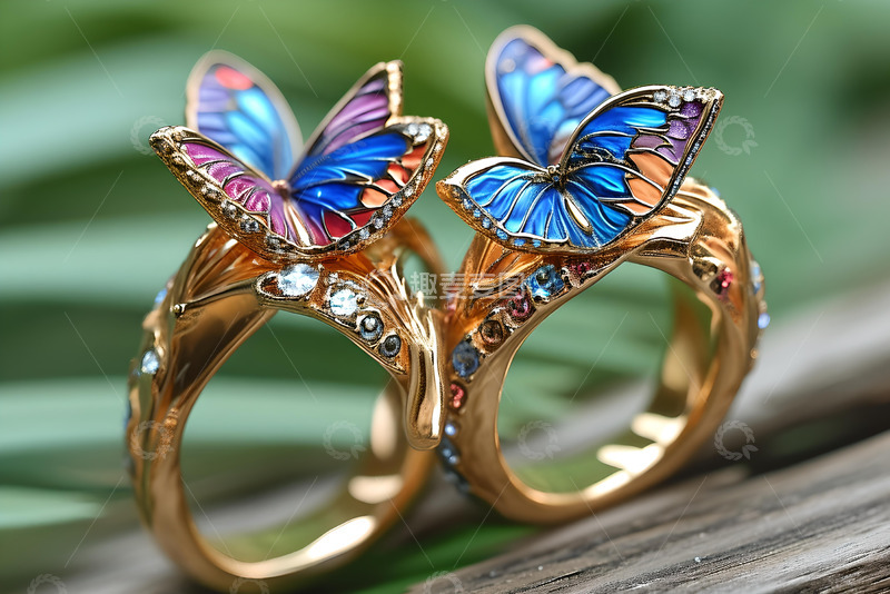 高清大图下载【趣麦麦图】蝴蝶双飞戒指_5