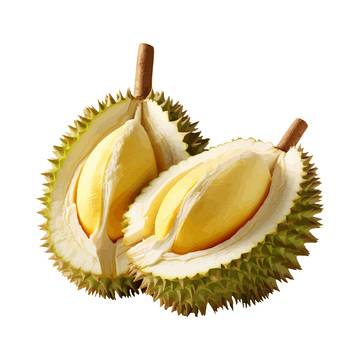 彩绘临摹水果榴梿榴莲果肉果实