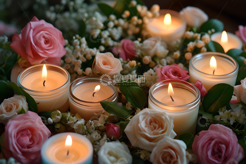 高清大图下载【趣麦麦图】花朵香薰蜡烛_4