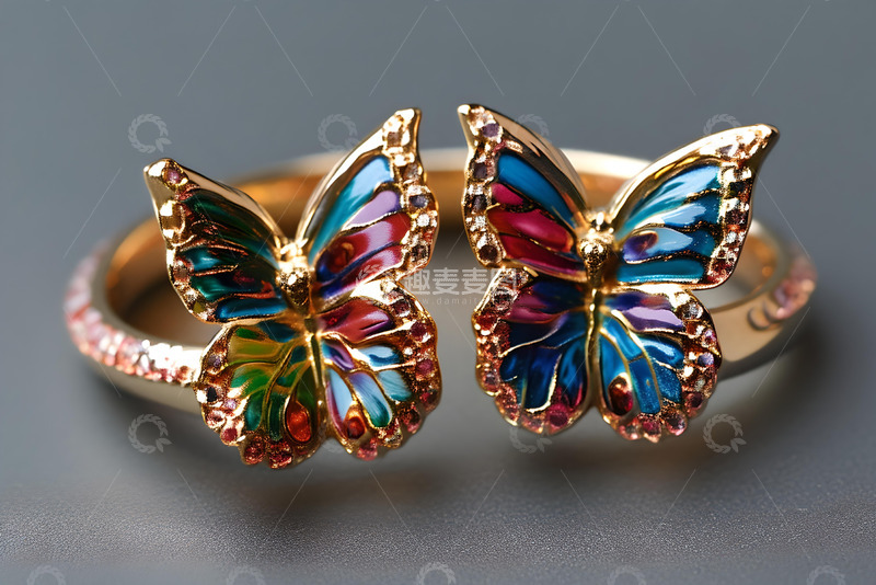 高清大图下载【趣麦麦图】蝴蝶双飞戒指_1