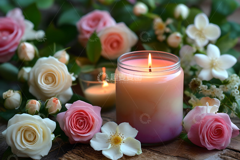 高清大图下载【趣麦麦图】花朵香薰蜡烛_5