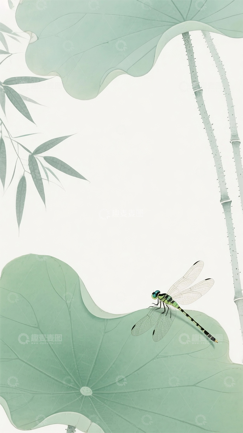 高清大图下载【趣麦麦图】荷花竹林夏日背景图1234567