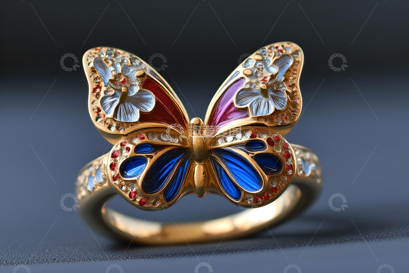 高清大图下载【趣麦麦图】蝴蝶双飞戒指_3