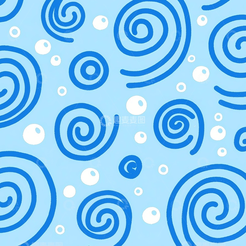 高清大图下载【趣麦麦图】抽象蓝色旋涡图案