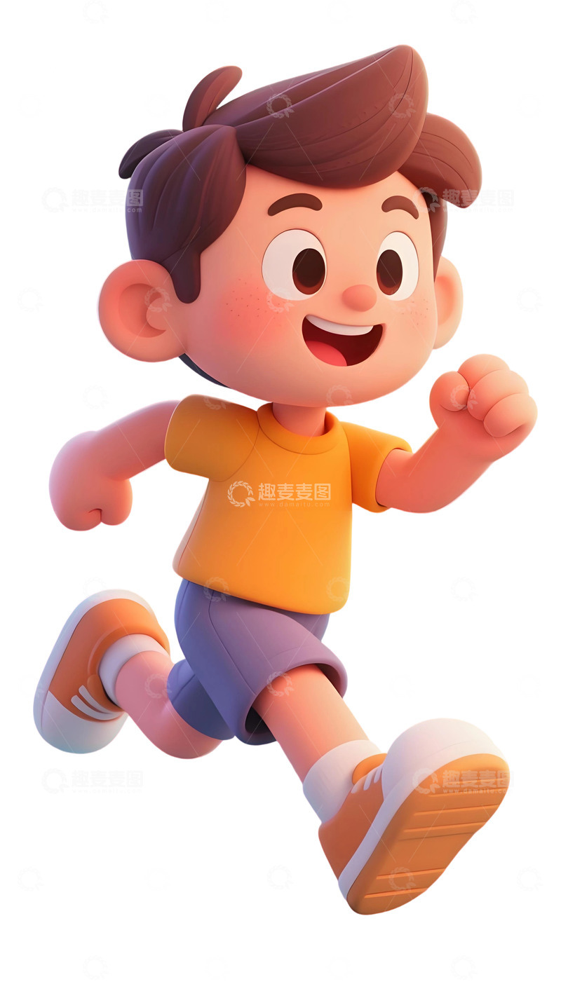 高清大图下载【趣麦麦图】活力运动风 3D 男孩插画6
