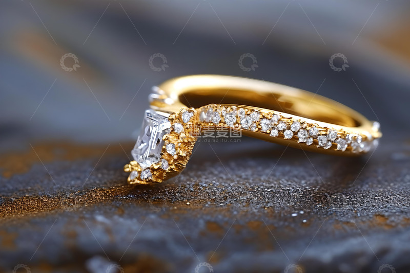 高清大图下载【趣麦麦图】黄金钻石戒指_4