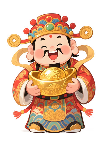 国潮风卡通财神送财素材6