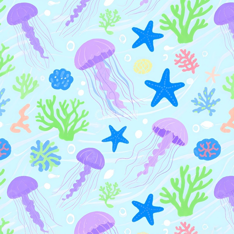 高清大图下载【趣麦麦图】清新水母图案