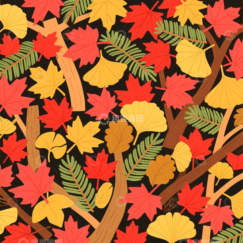 高清大图下载【趣麦麦图】枫叶树叶图案