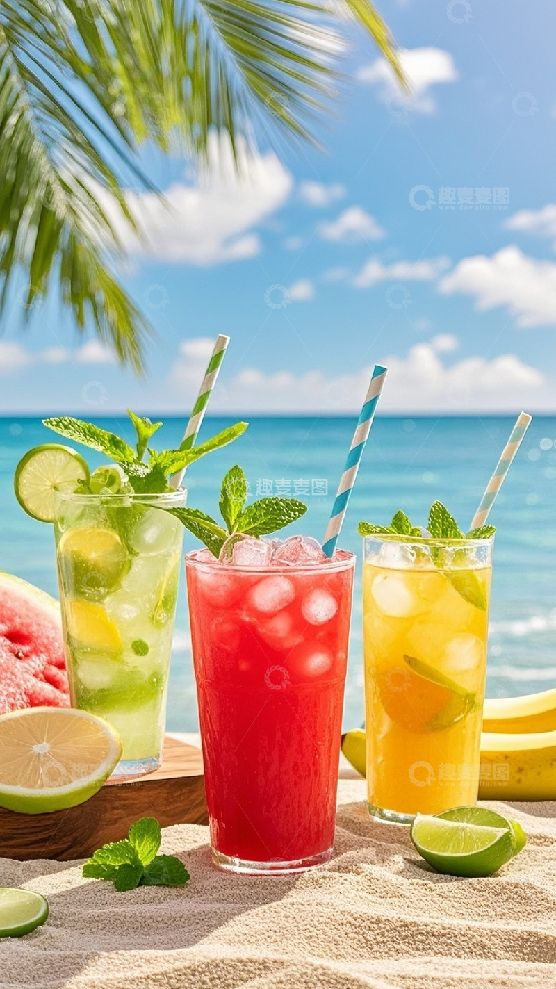高清大图下载【趣麦麦图】夏日冰爽果汁饮品鸡尾酒摄影