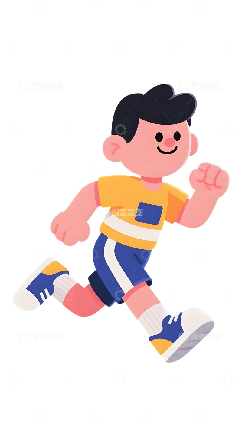 高清大图下载【趣麦麦图】活力运动风 3D 男孩插画2
