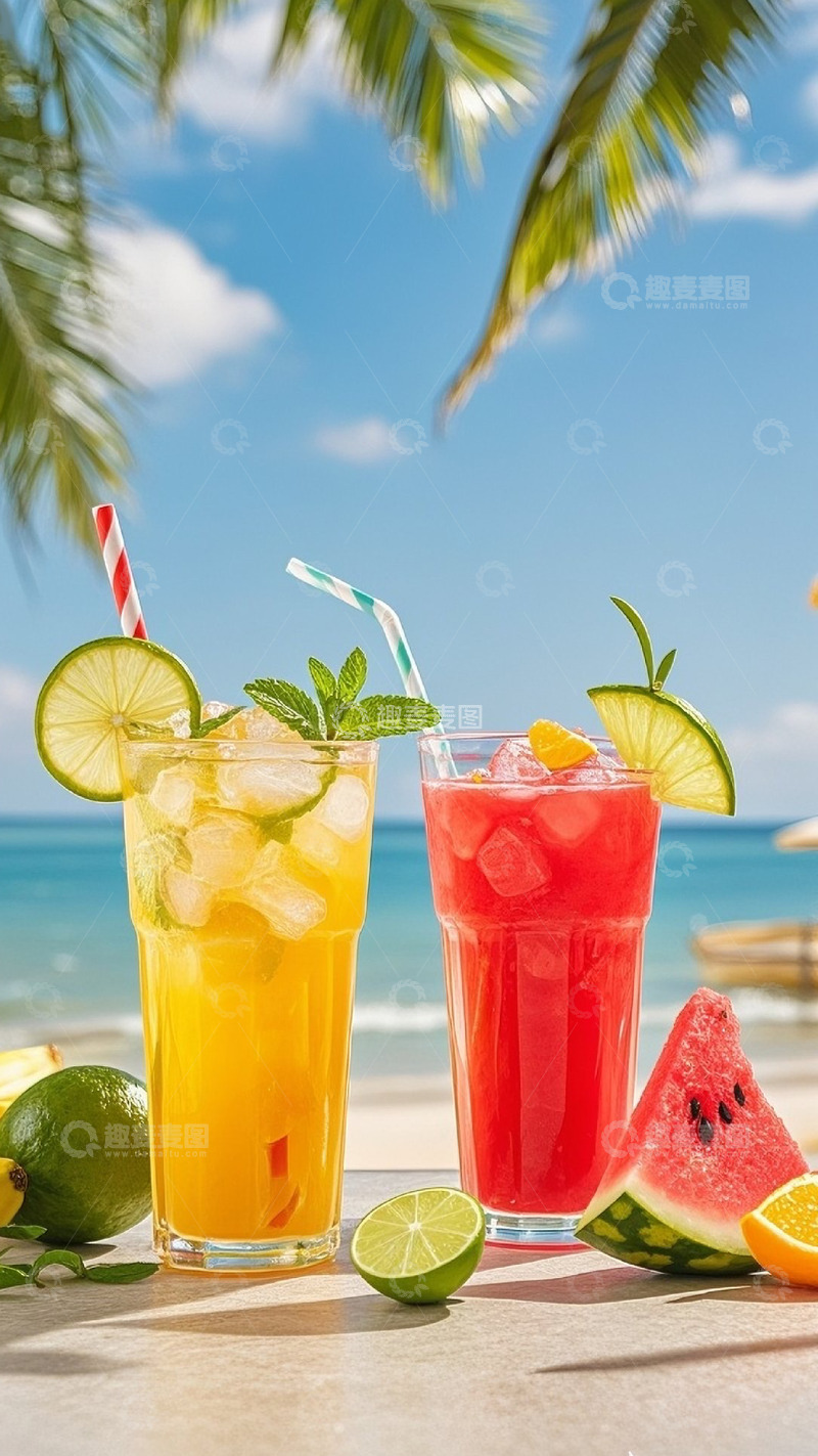 高清大图下载【趣麦麦图】夏日冰爽果汁饮品鸡尾酒摄影1