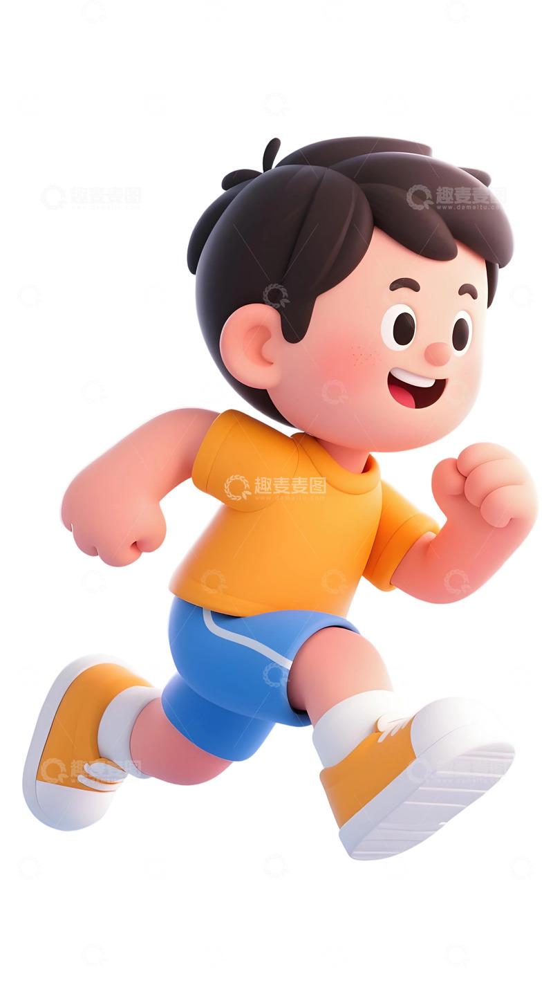 高清大图下载【趣麦麦图】活力运动风 3D 男孩插画