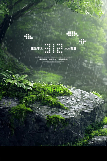 清新3.12植树节宣传活动海报