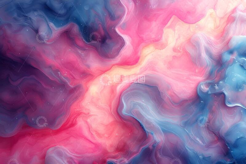 高清大图下载【趣麦麦图】充满活力的粉红色水彩画背景_7