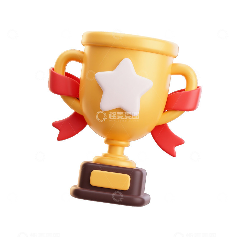 高清大图下载【趣麦麦图】卡通立体风格奖杯图标免抠素材