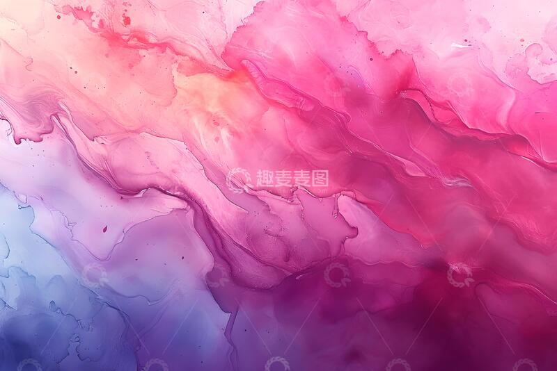 高清大图下载【趣麦麦图】充满活力的粉红色水彩画背景_6