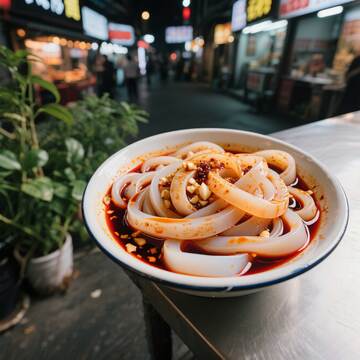 刮凉粉  美食  湖南