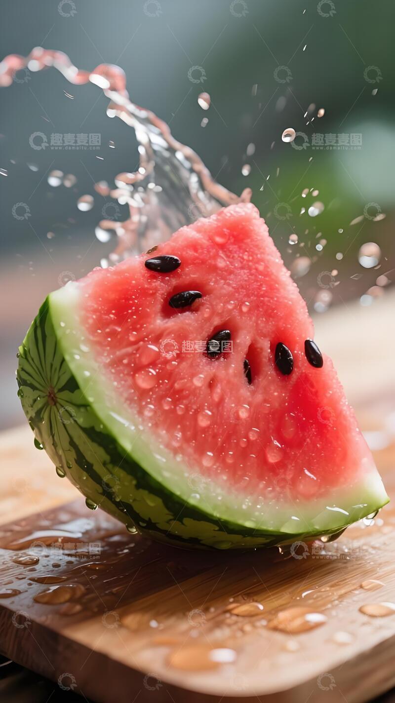 高清大图下载【趣麦麦图】夏日消暑西瓜切片特写9
