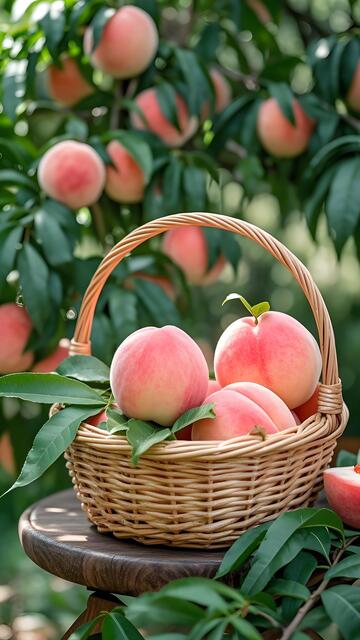 鲜嫩多汁水蜜桃篮特写81