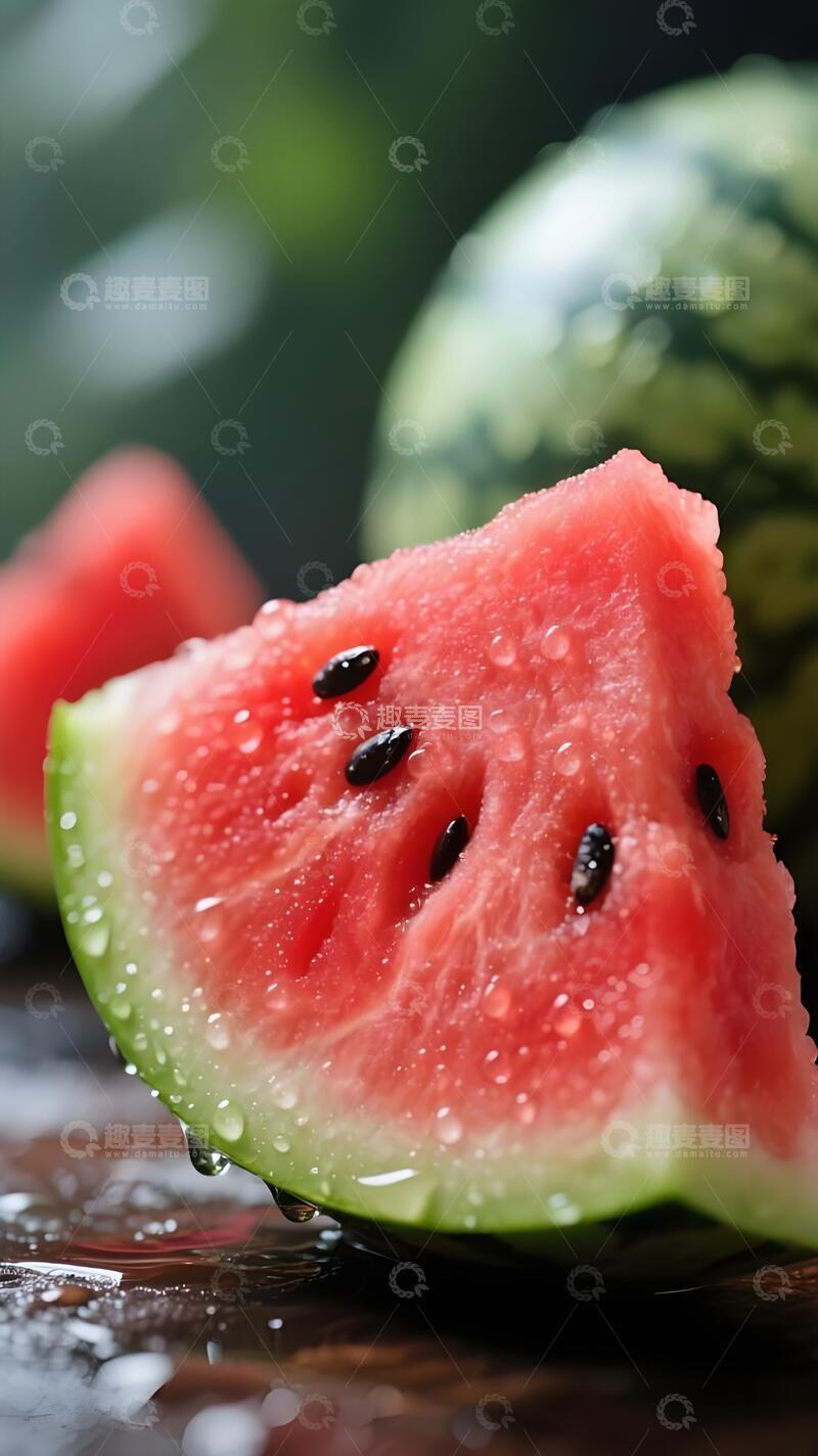 高清大图下载【趣麦麦图】夏日消暑西瓜切片特写4