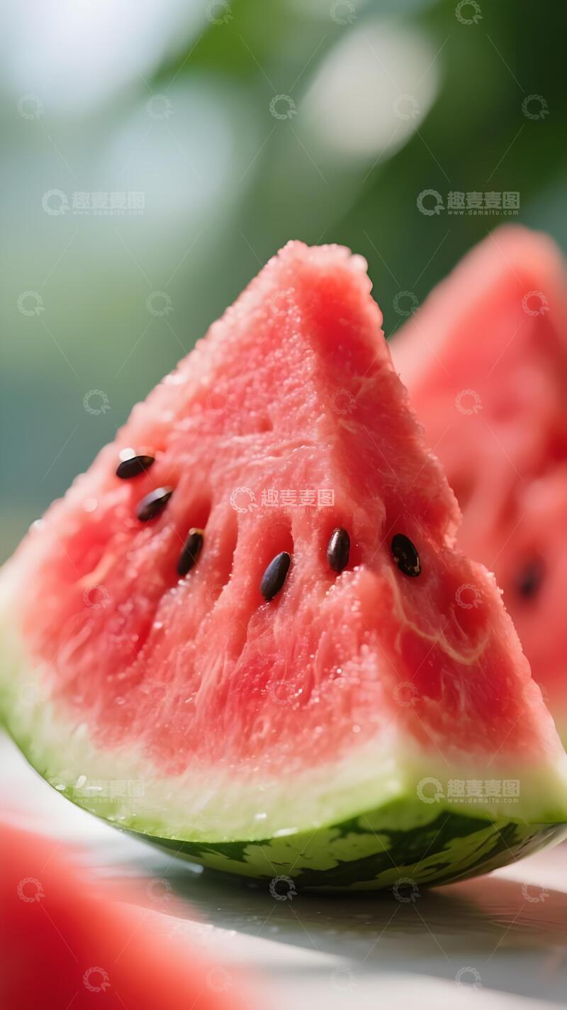 高清大图下载【趣麦麦图】夏日消暑西瓜切片特写2