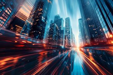 城市背景画的城市天际线_3