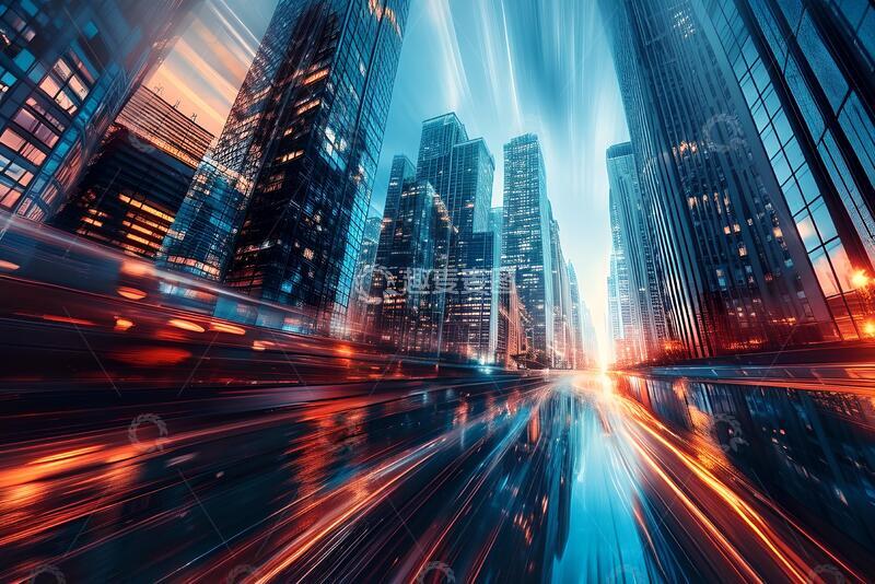 高清大图下载【趣麦麦图】城市背景画的城市天际线_3