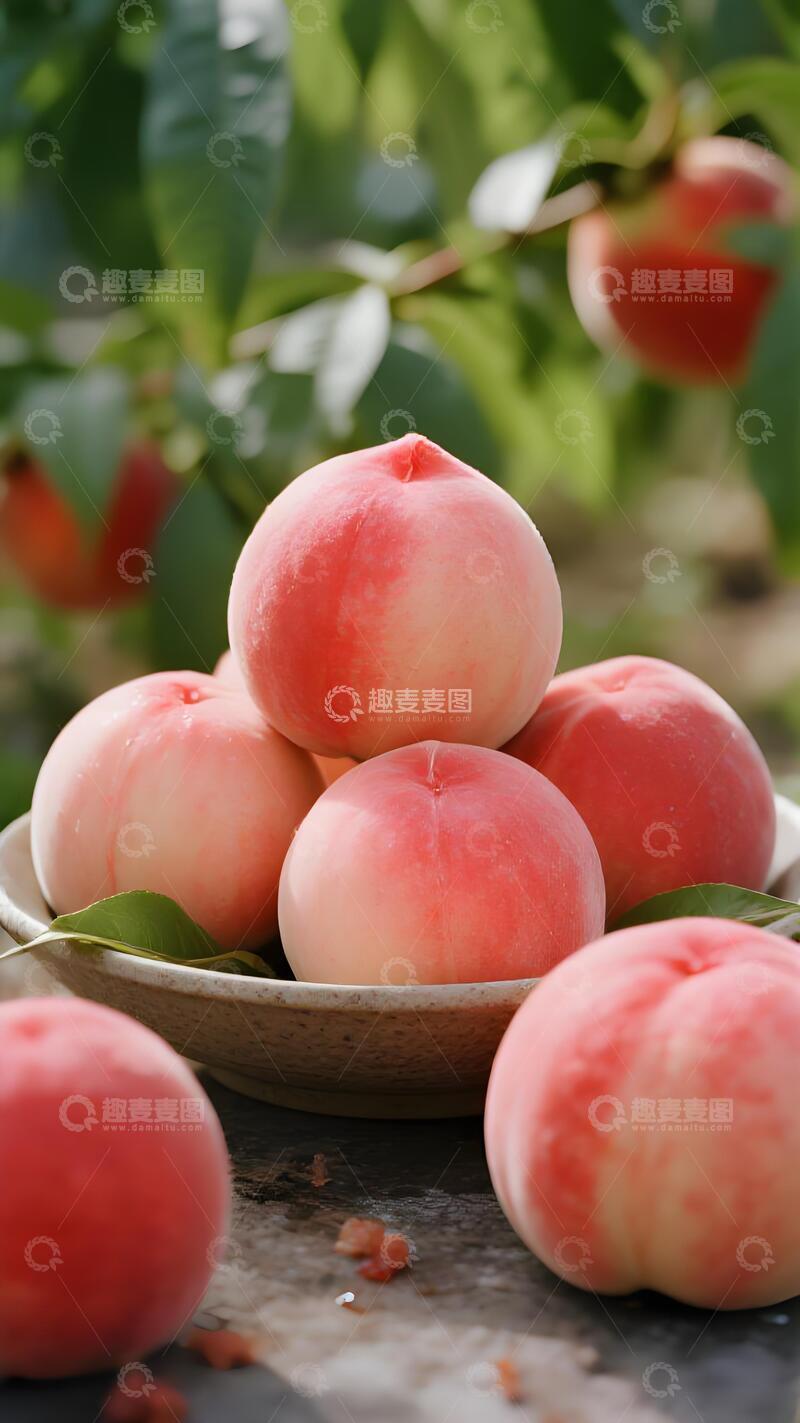 高清大图下载【趣麦麦图】鲜嫩多汁水蜜桃篮特写5