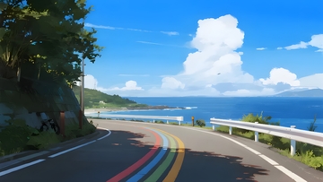 临海公路，彩虹线引向海