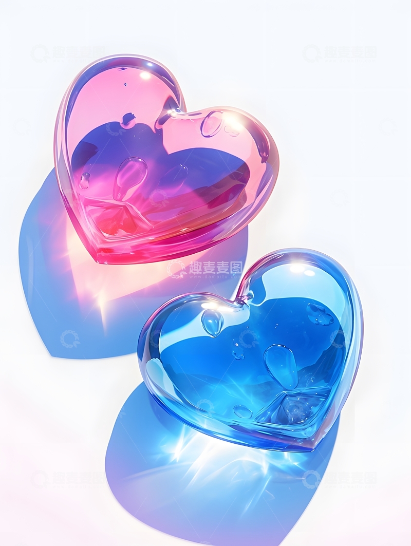 高清大图下载【趣麦麦图】红蓝光影爱心