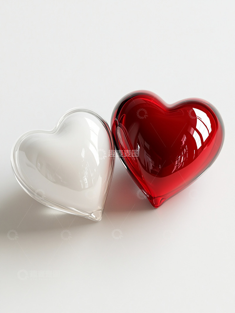高清大图下载【趣麦麦图】红白透明心形