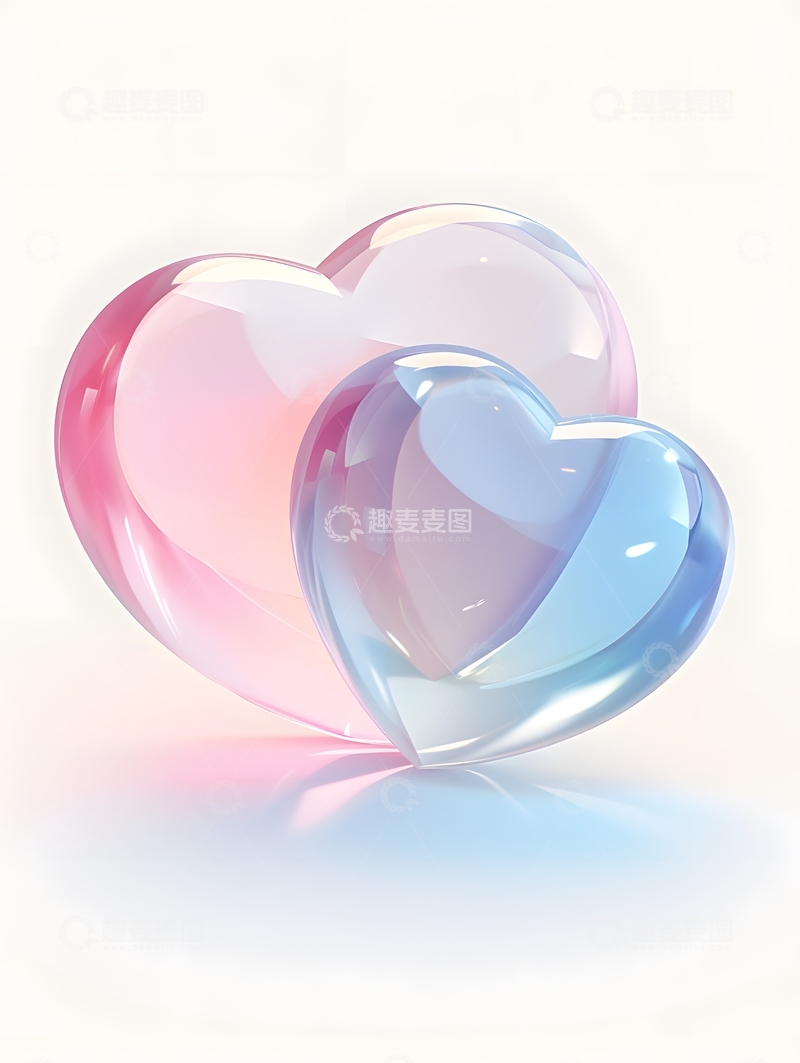 高清大图下载【趣麦麦图】透明爱心气泡